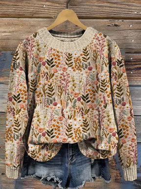 Women's Vintage Comfortable Floral Sweater