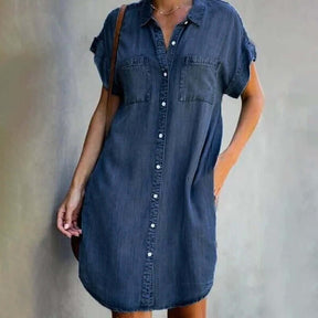 Chic Denim Dress with Belly Coverage