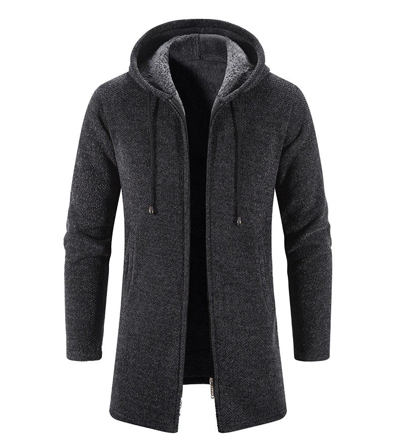 Men's Hooded Long Cardigan