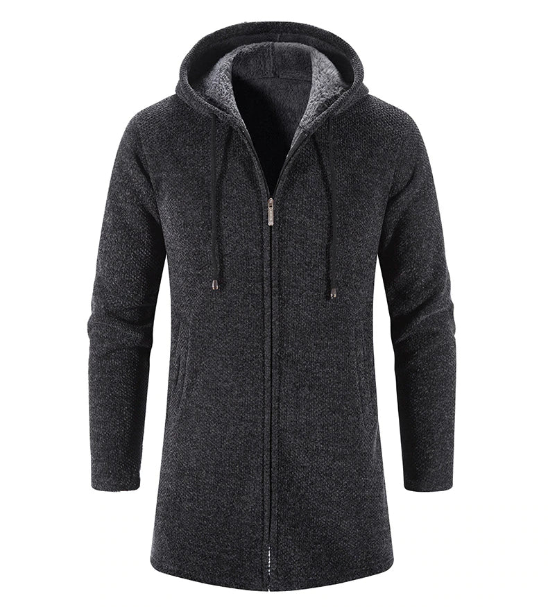 Men's Hooded Long Cardigan