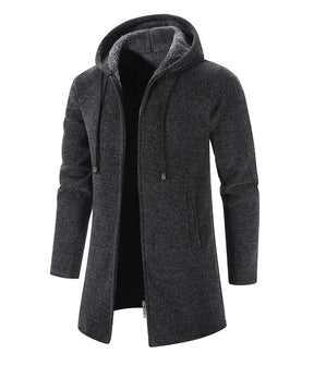 Men's Hooded Long Cardigan