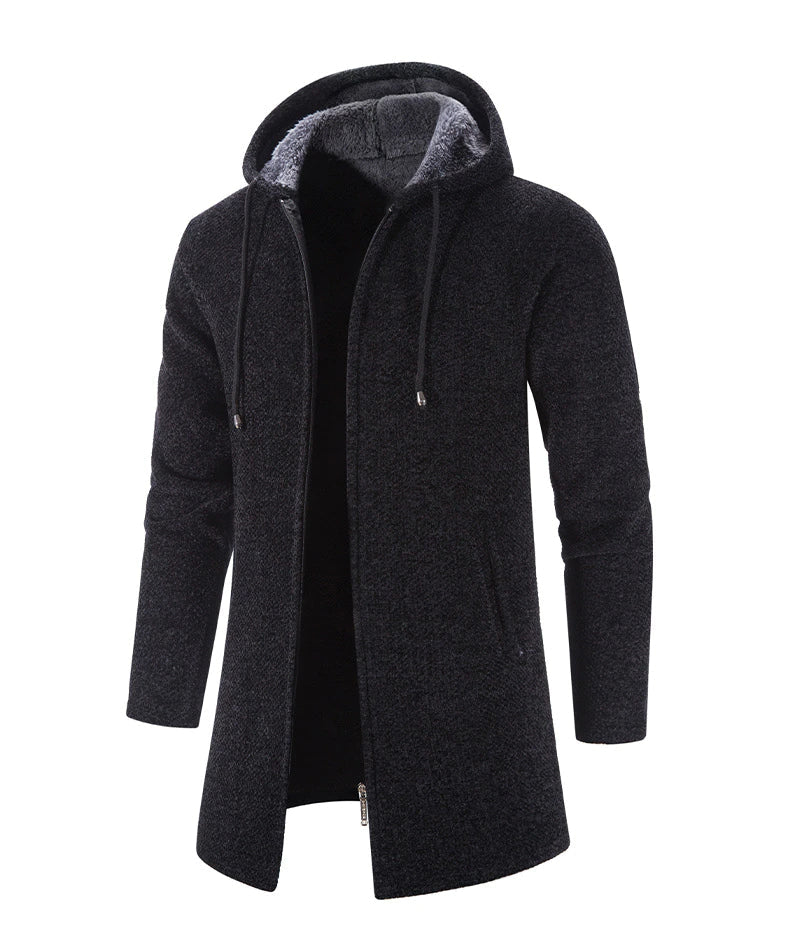 Men's Hooded Long Cardigan