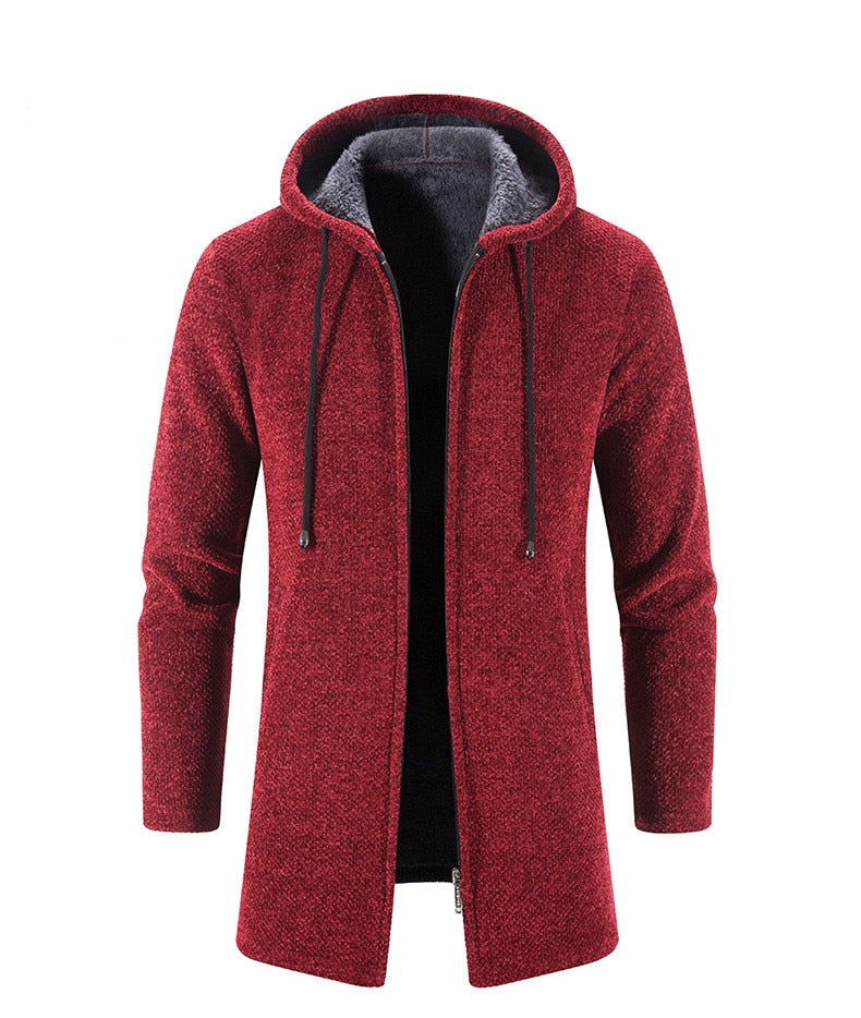 Men's Hooded Long Cardigan