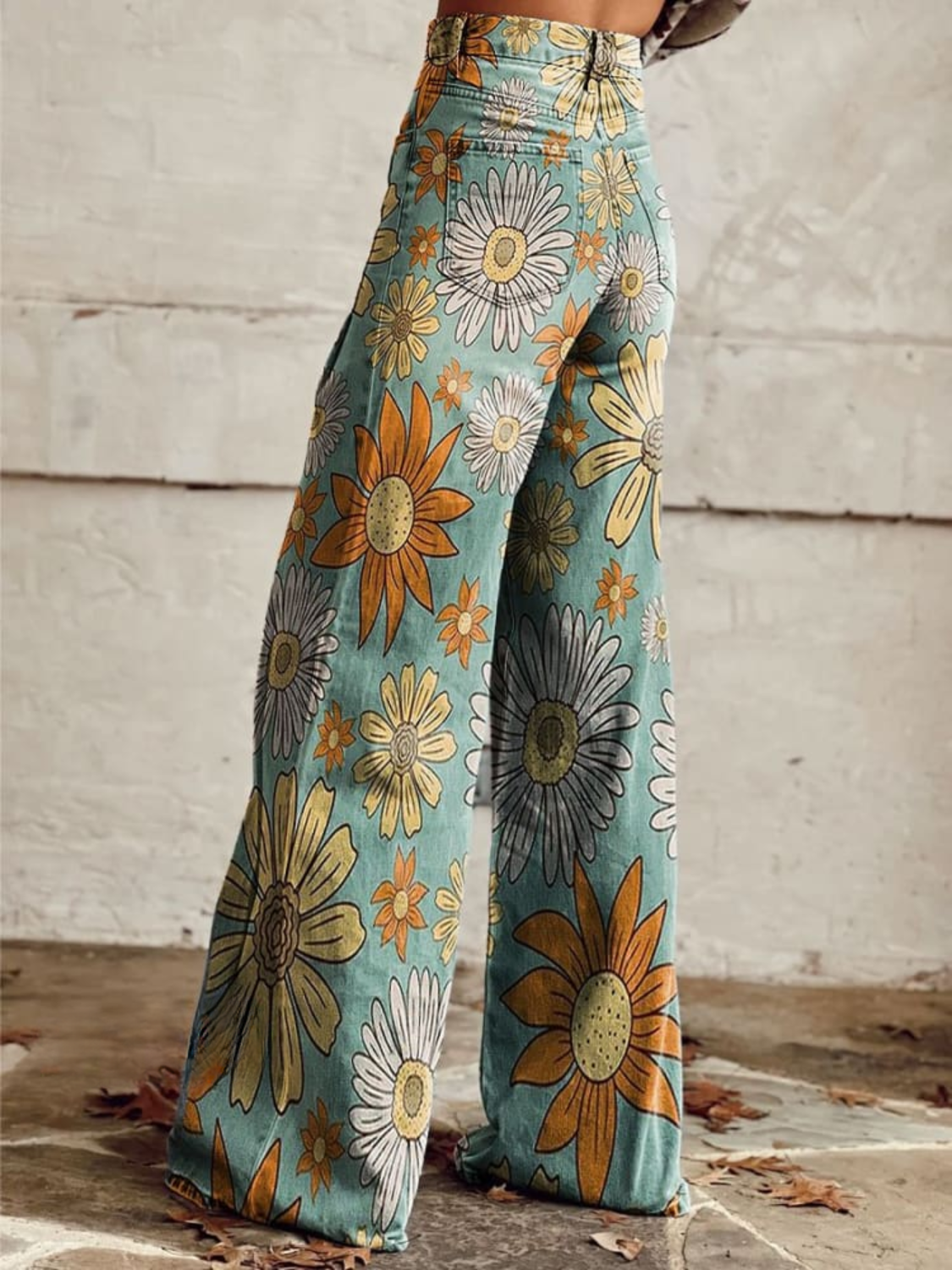 Vibrant Floral Wide-Leg Pants