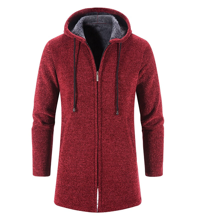 Men's Hooded Long Cardigan