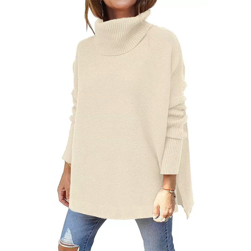 Elegant Long Turtleneck Sweater for Women