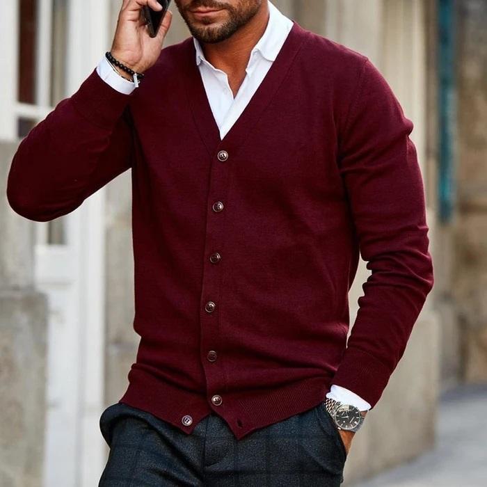 Men's Casual Open Front Cardigan