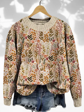 Women's Vintage Floral Sweater