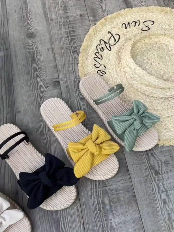 Stylish Bowknot Slide Sandals