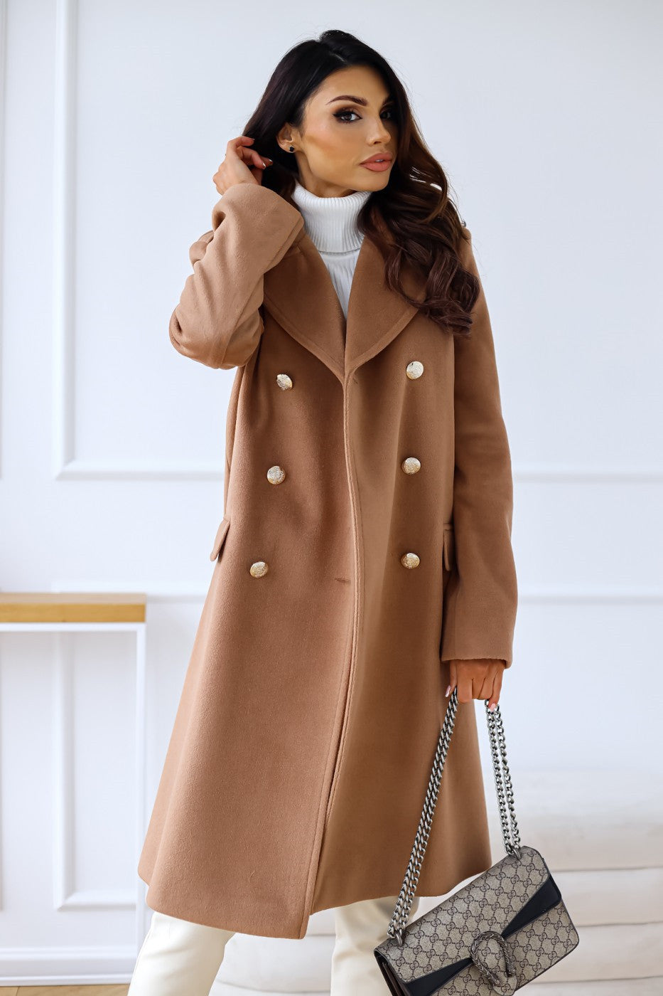 Double Breasted Women's Long Coat