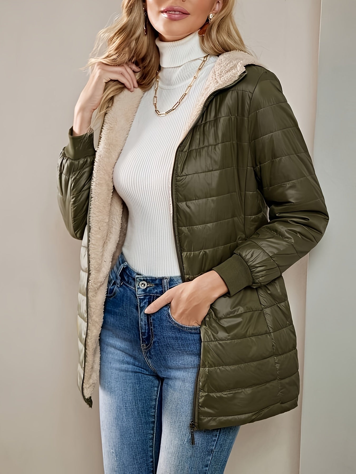 Stylish and Comfortable Fleece Jacket with Hood for Women