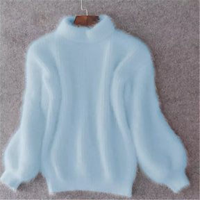 Fluffy Turtleneck Sweater for Women