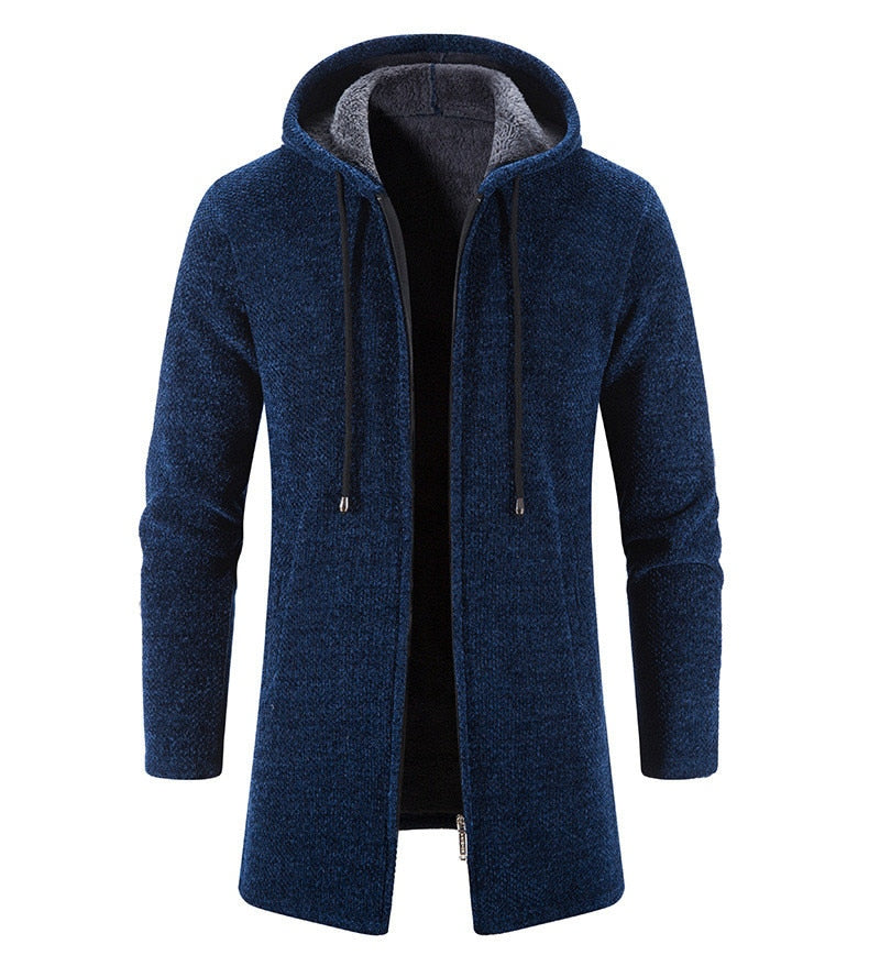 Men's Hooded Long Cardigan