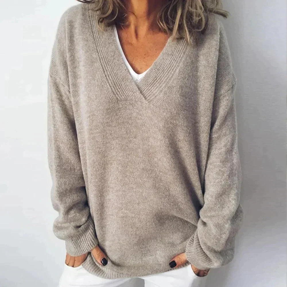 Women's V-Neck Long Sleeve Sweater