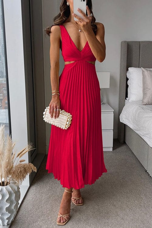 Stylish Pleated Neck Dress