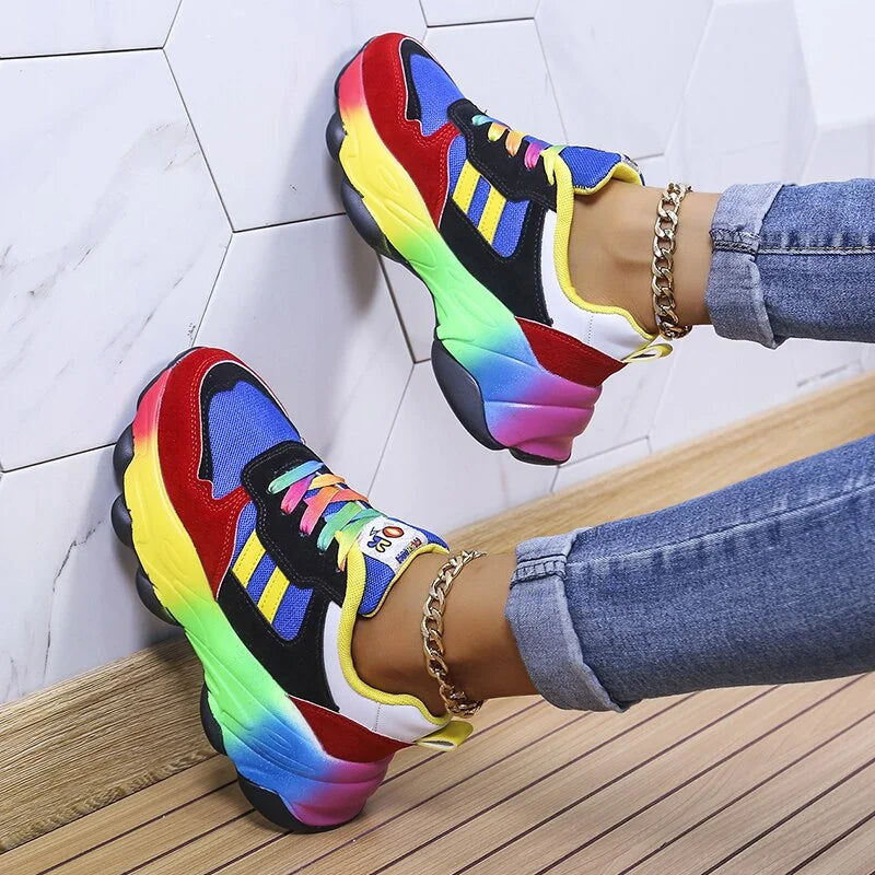 Trendy Women's Rainbow Sneakers