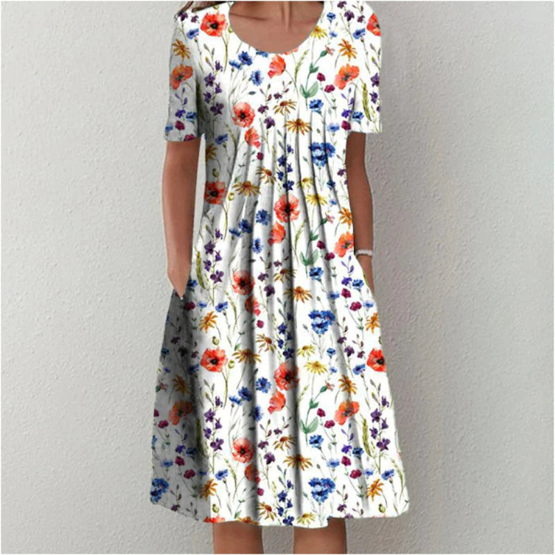 Elegant Flower Print Dress