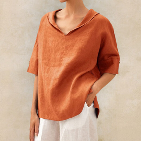 Classic V-neck Linen Shirt