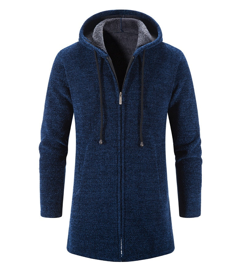 Men's Hooded Long Cardigan