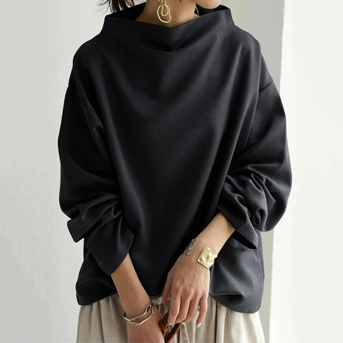 Elegant High-Neck Blouse for Women