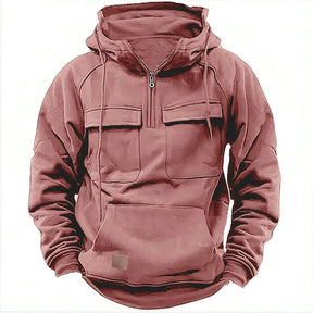 Military-Inspired Half Zip Hoodie