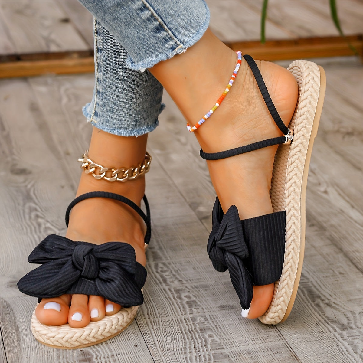 Stylish Bowknot Slide Sandals