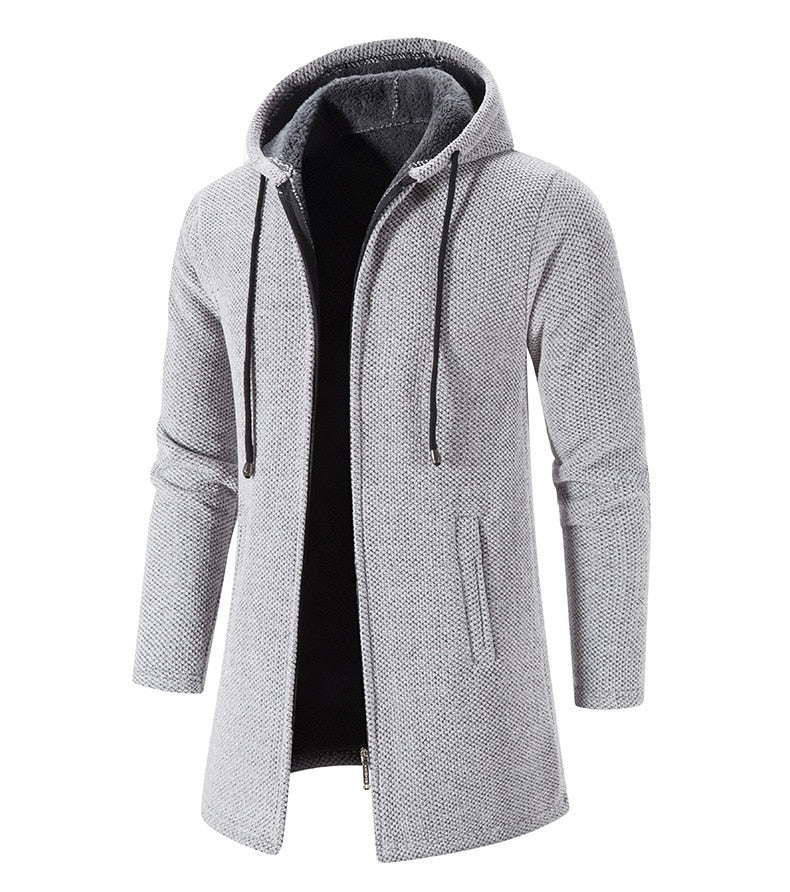 Men's Hooded Long Cardigan