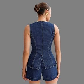 Women's Denim Two-Piece Outfit