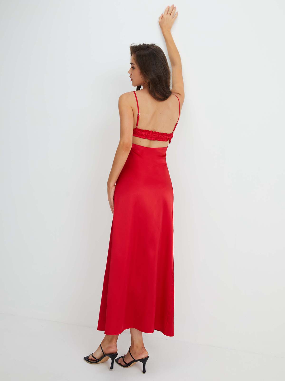 Long Dress with V-Neck and Back Closure