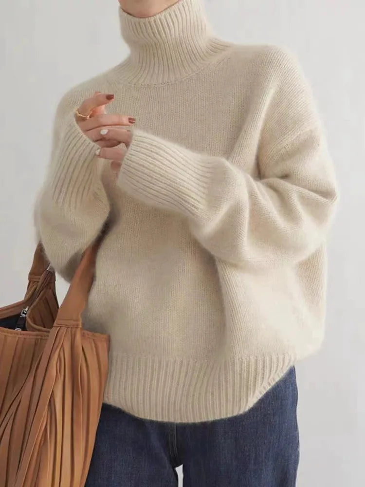 Comfortable Turtleneck Knit Sweater