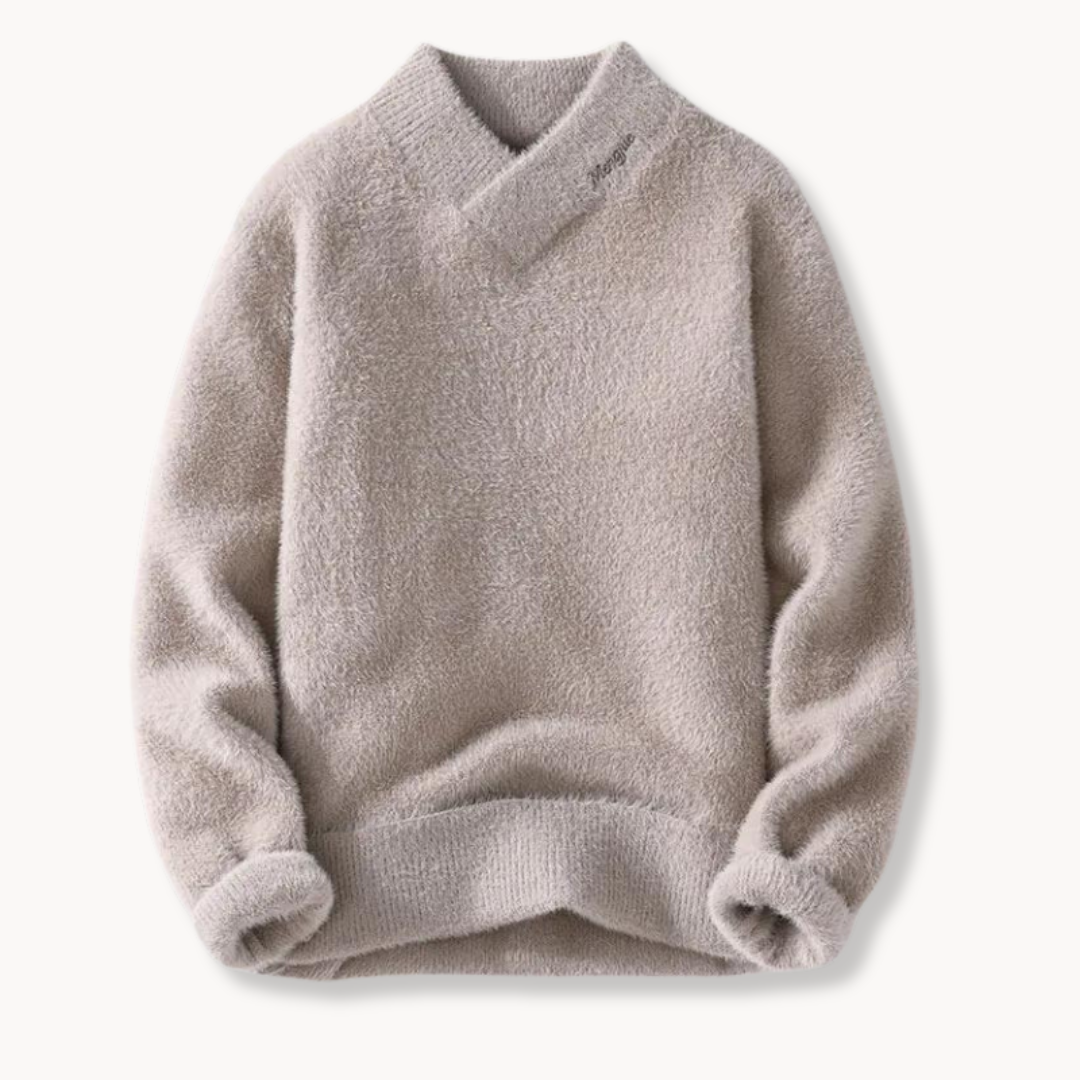 Knitted V-neck Long Sleeve Sweater