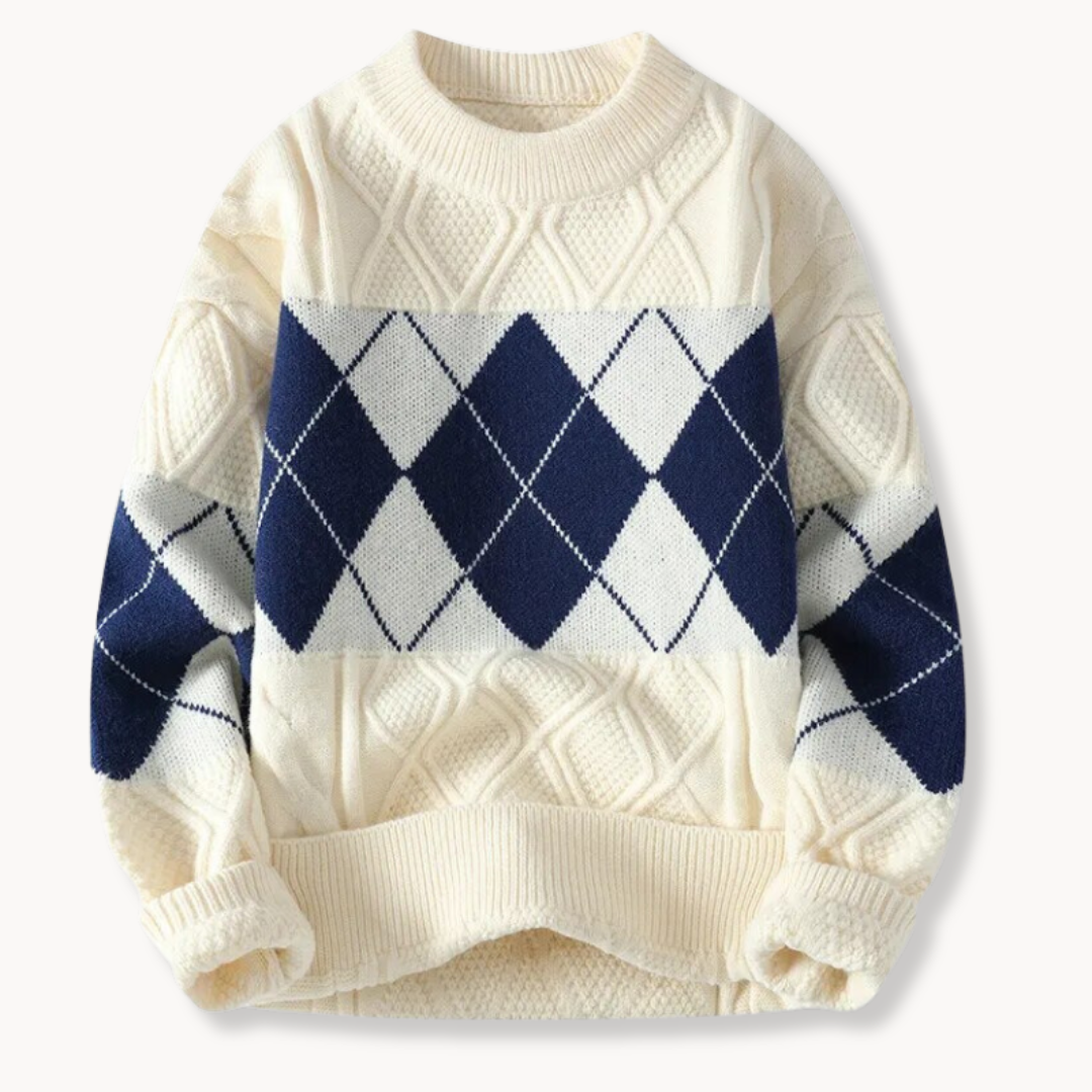 Geo-Pattern Knit Sweater