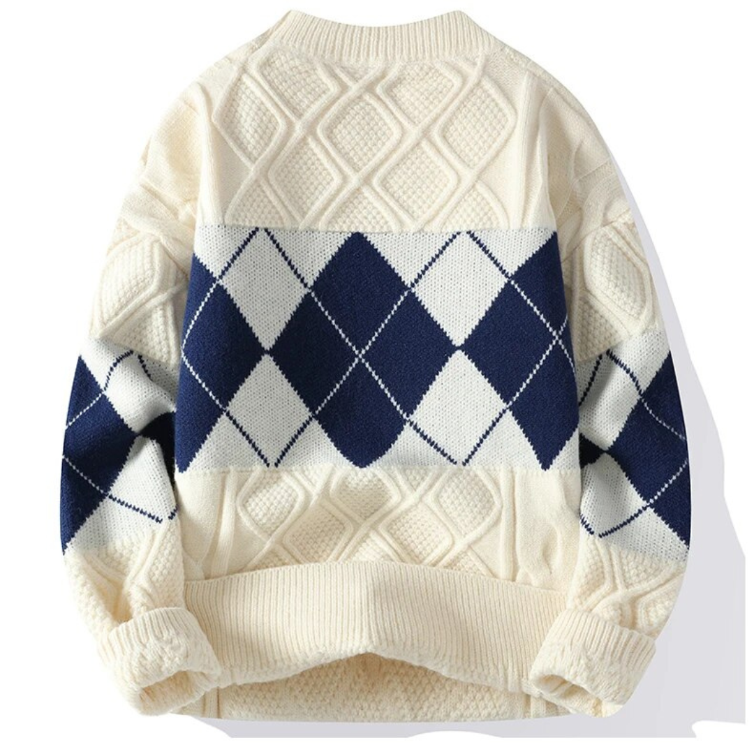 Geo-Pattern Knit Sweater