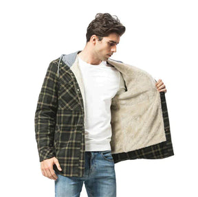 Men's Checkered Winter Hoodie Jacket