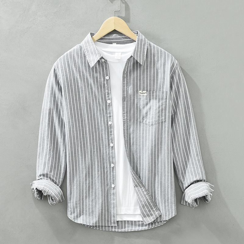 Men's Classic Striped Polo Long Sleeve