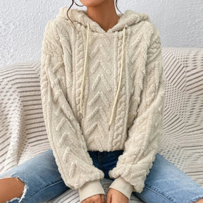 Comfortable Cable Knit Hoodie for Women