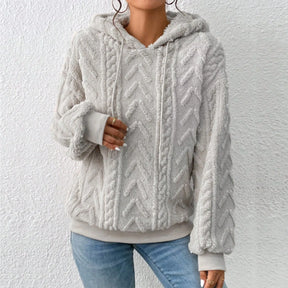 Comfortable Cable Knit Hoodie for Women