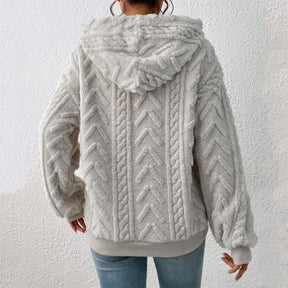 Comfortable Cable Knit Hoodie for Women