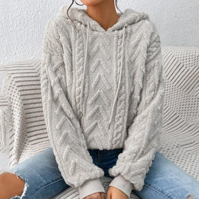 Comfortable Cable Knit Hoodie for Women