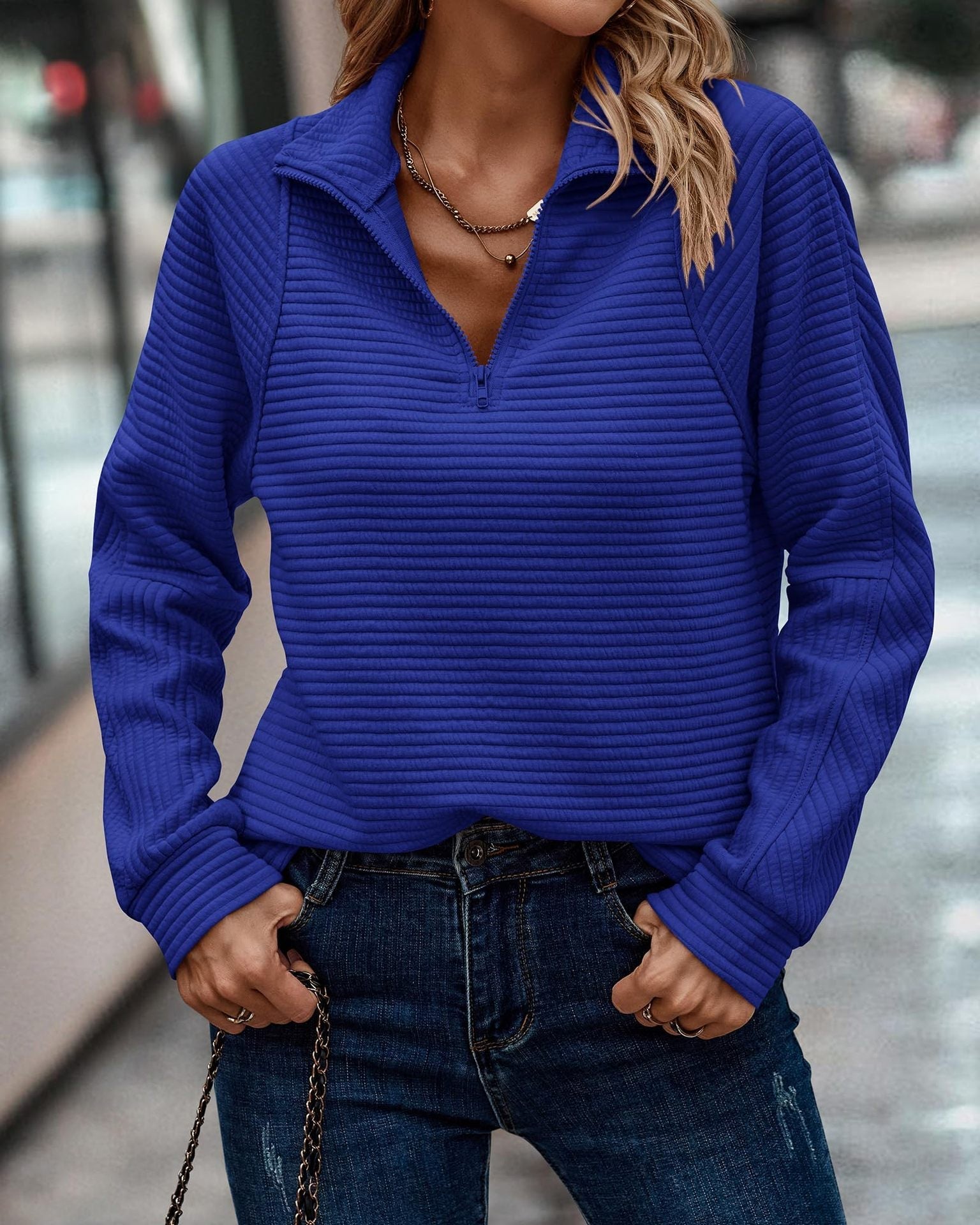 Elegant Half-Zip Sweater for Women