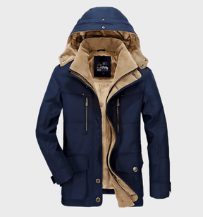 Winter Jacket with Hood and Deep Pockets for Men