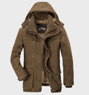 Winter Jacket with Hood and Deep Pockets for Men