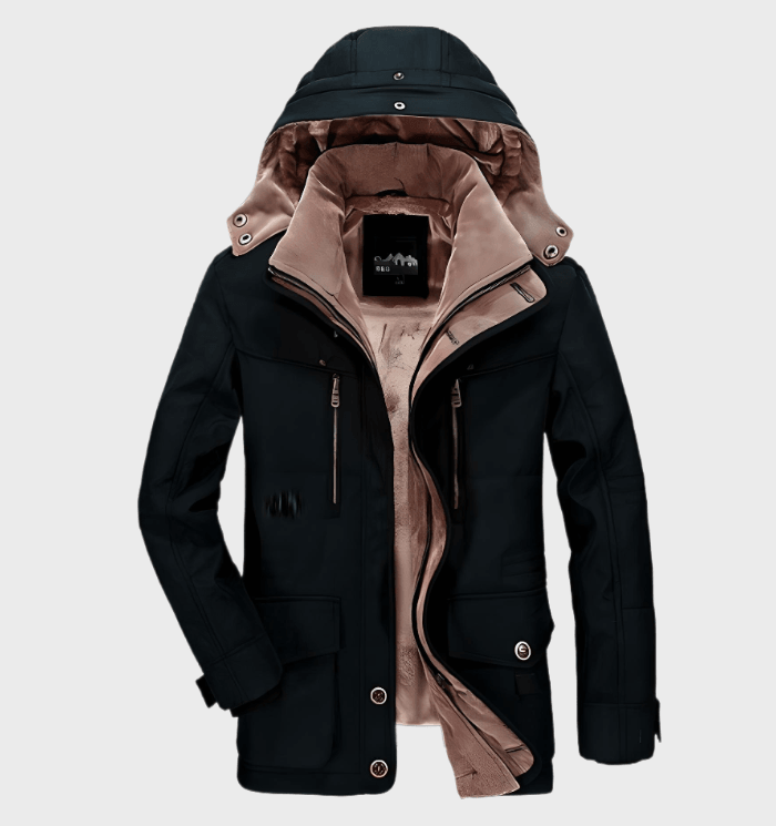 Winter Jacket with Hood and Deep Pockets for Men