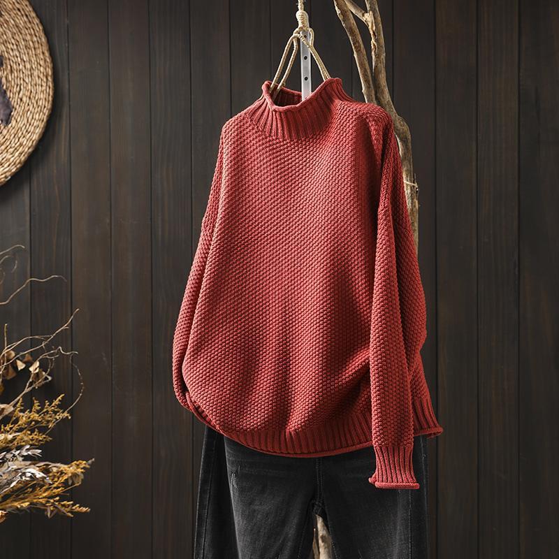 Comfortable Vintage Knitted Sweater for Women