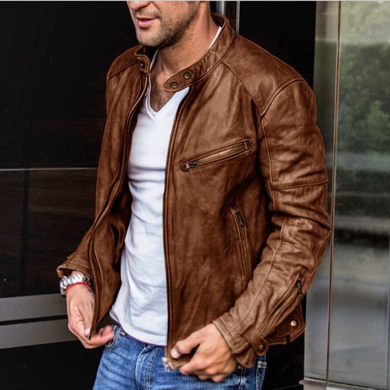 Trendy Men's Leather Jacket