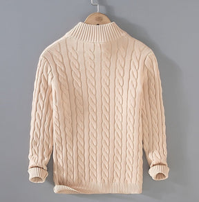 Cozy Thick Half Turtleneck Sweater with Zip