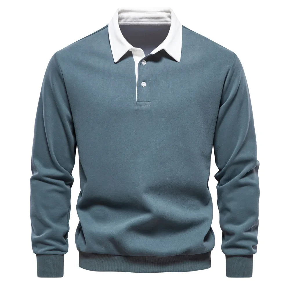 Fashionable Long Sleeve Polo Shirt