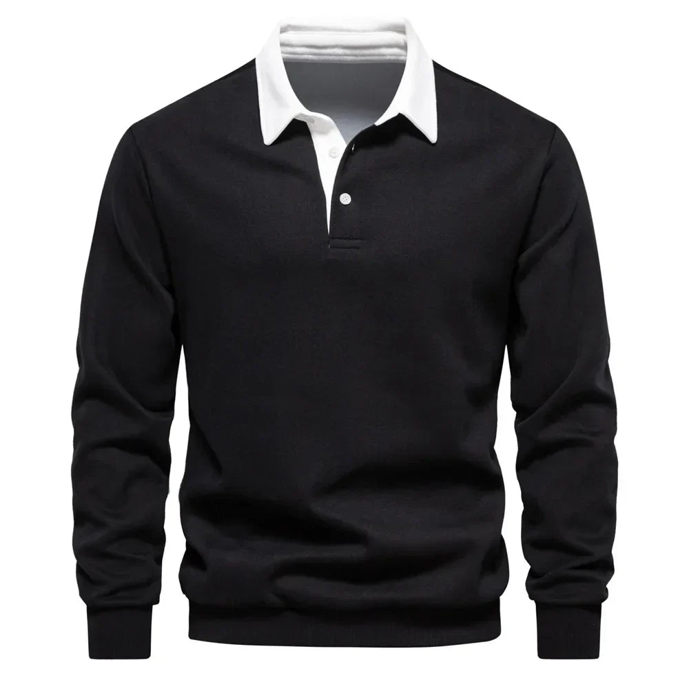 Fashionable Long Sleeve Polo Shirt