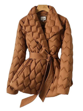 Stylish Women's Diamond Puffer Coat