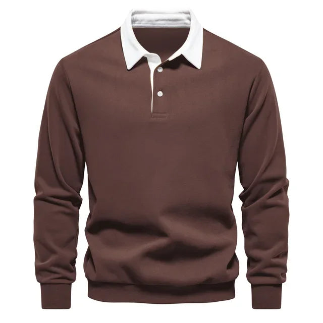 Fashionable Long Sleeve Polo Shirt